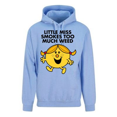 Little Miss Smokes Too Much Weed Unisex Surf Hoodie