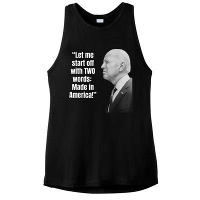 Let Me Start Off With Two Words: MADE IN AMERICA AntiBiden Ladies PosiCharge Tri-Blend Wicking Tank