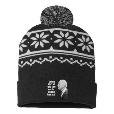 Let Me Start Off With Two Words: MADE IN AMERICA AntiBiden USA-Made Snowflake Beanie