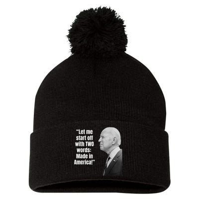 Let Me Start Off With Two Words: MADE IN AMERICA AntiBiden Pom Pom 12in Knit Beanie