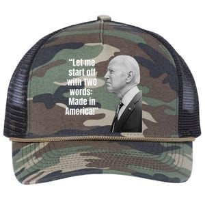 Let Me Start Off With Two Words: MADE IN AMERICA AntiBiden Retro Rope Trucker Hat Cap