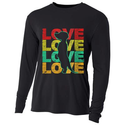 Love Meerkat Suricate Wilderness Africa Animals Zoo Wildlife Cooling Performance Long Sleeve Crew