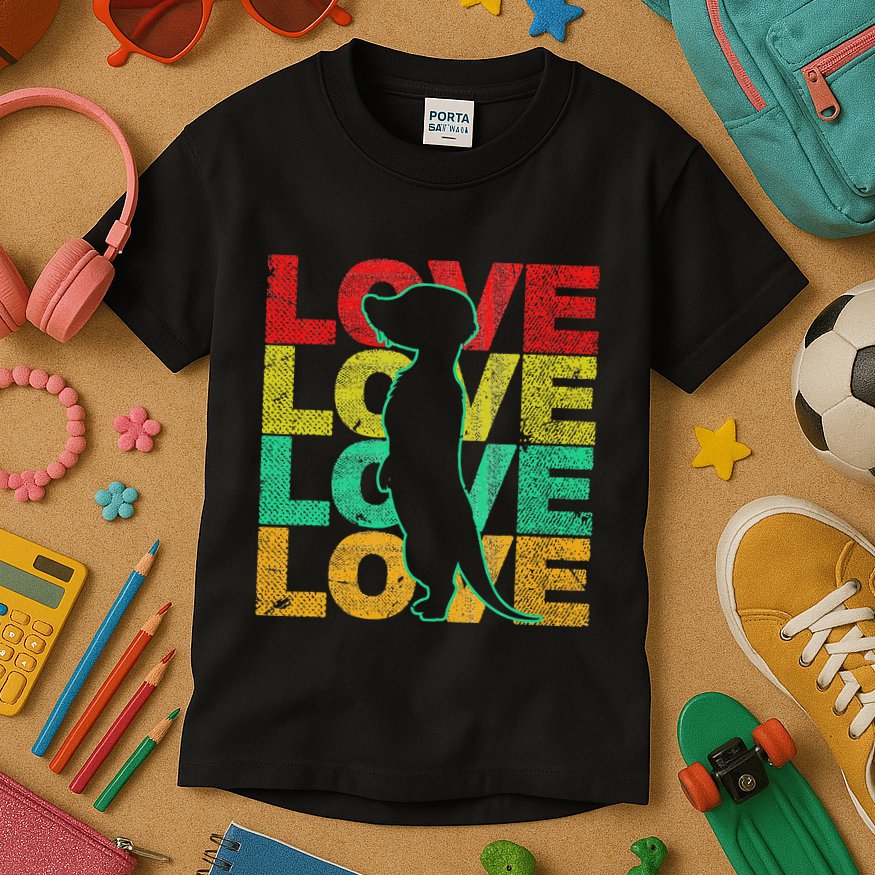 Love Meerkat Suricate Wilderness Africa Animals Zoo Wildlife Kids T-Shirt