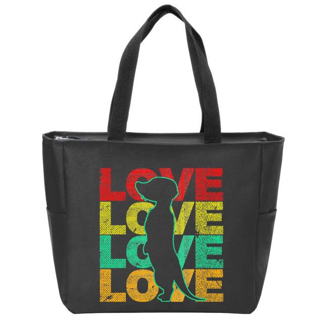 Love Meerkat Suricate Wilderness Africa Animals Zoo Wildlife Zip Tote Bag