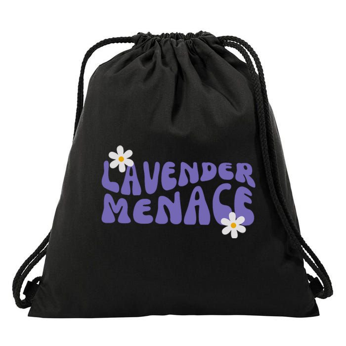 Lavender Menace Sapphic Lesbian Sapphic Queer Lesbian Pride LGBT LGBTQ Drawstring Bag