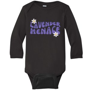 Lavender Menace Sapphic Lesbian Sapphic Queer Lesbian Pride LGBT LGBTQ Baby Long Sleeve Bodysuit