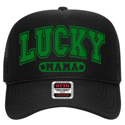 Lucky Mama St Patricks Day High Crown Mesh Back Trucker Hat