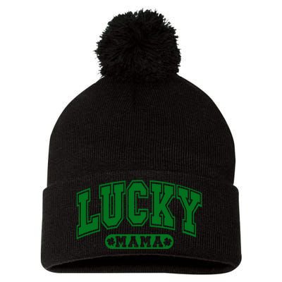 Lucky Mama St Patricks Day Pom Pom 12in Knit Beanie