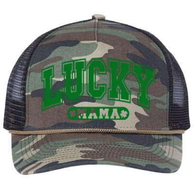 Lucky Mama St Patricks Day Retro Rope Trucker Hat Cap