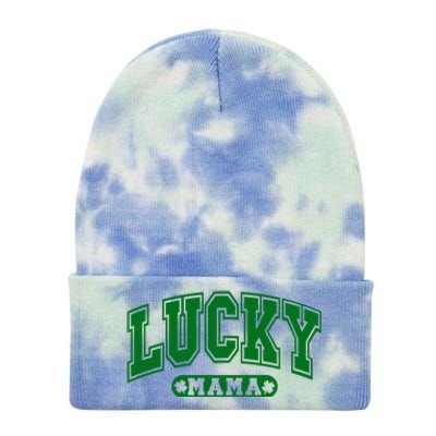 Lucky Mama St Patricks Day Tie Dye 12in Knit Beanie