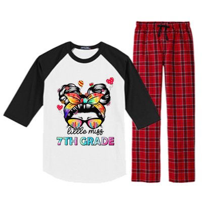 Little Miss Seventh Grade Back To School 7th Grade Girl Gift Raglan Sleeve Pajama Set