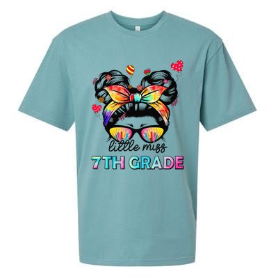 Little Miss Seventh Grade Back To School 7th Grade Girl Gift Sueded Cloud Jersey T-Shirt