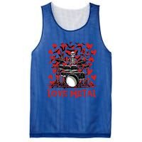 Love Metal Skeleton Drummer Valentines Day Rock N Roll Drums Gift Mesh Reversible Basketball Jersey Tank