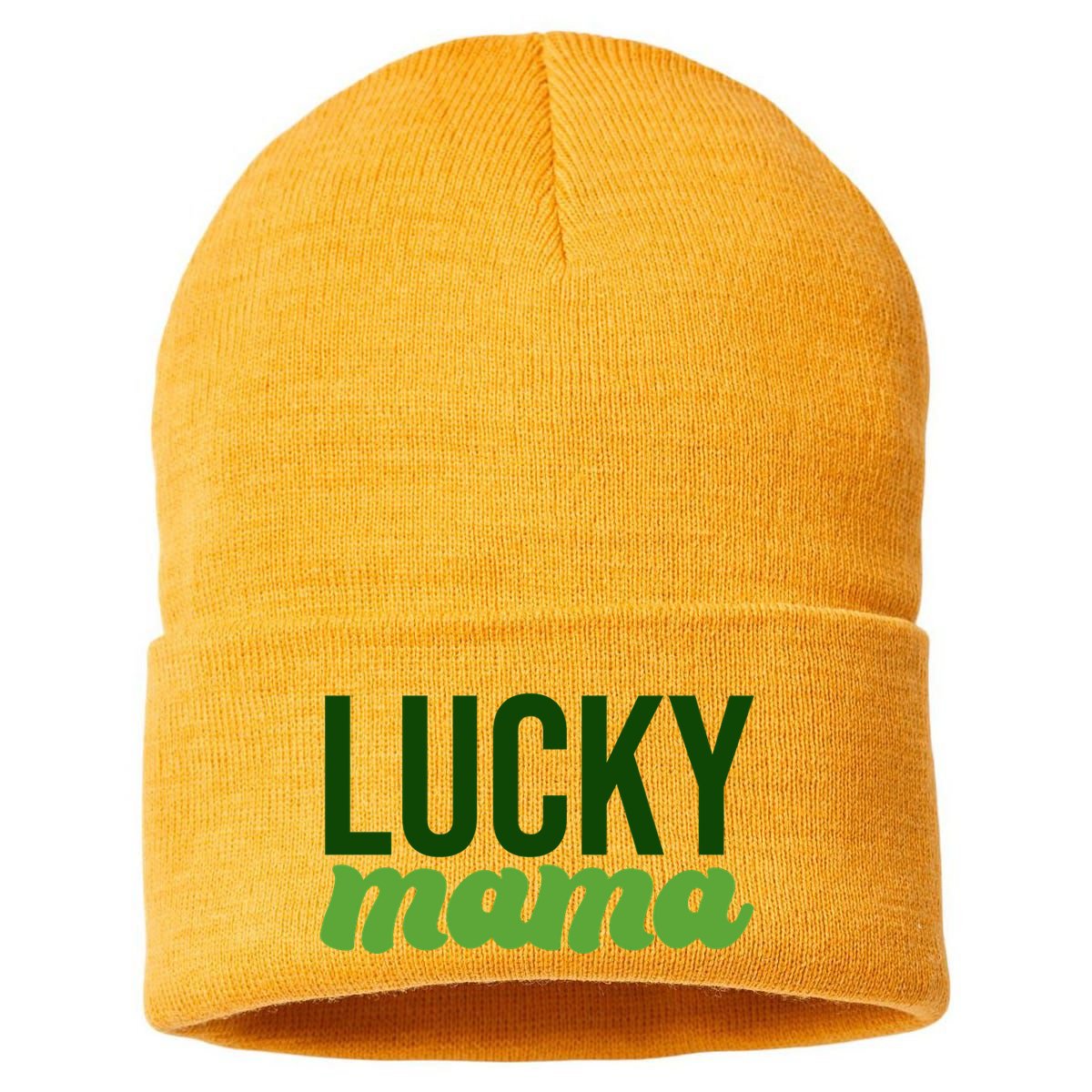 Lucky Mama St Patricks Day Sustainable Knit Beanie