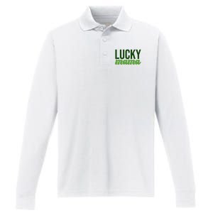 Lucky Mama St Patricks Day Performance Long Sleeve Polo