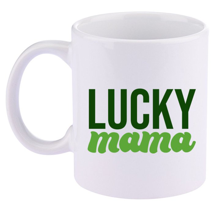 Lucky Mama St Patricks Day 11oz C Handle Ceramic Mug