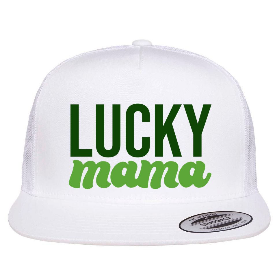 Lucky Mama St Patricks Day Flat Bill Trucker Hat