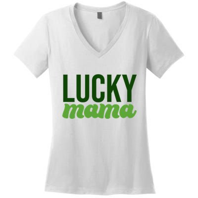Lucky Mama St Patricks Day Women's V-Neck T-Shirt