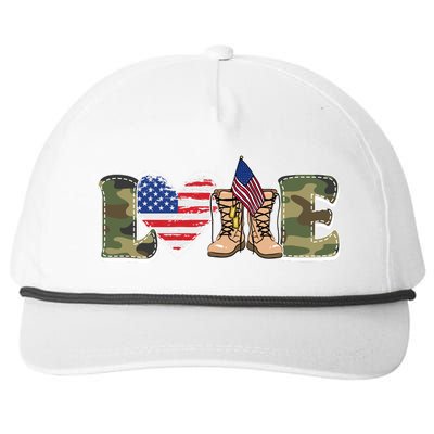 Love Military Support Your Troops And Arm Forces Snapback Five-Panel Rope Hat