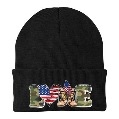 Love Military Support Your Troops And Arm Forces Knit Cap Winter Beanie