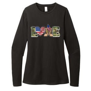 Love Military Support Your Troops And Arm Forces Womens CVC Long Sleeve Shirt