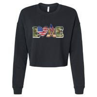 Love Military Support Your Troops And Arm Forces Cropped Pullover Crew