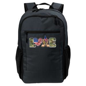 Love Military Support Your Troops And Arm Forces Daily Commute Backpack