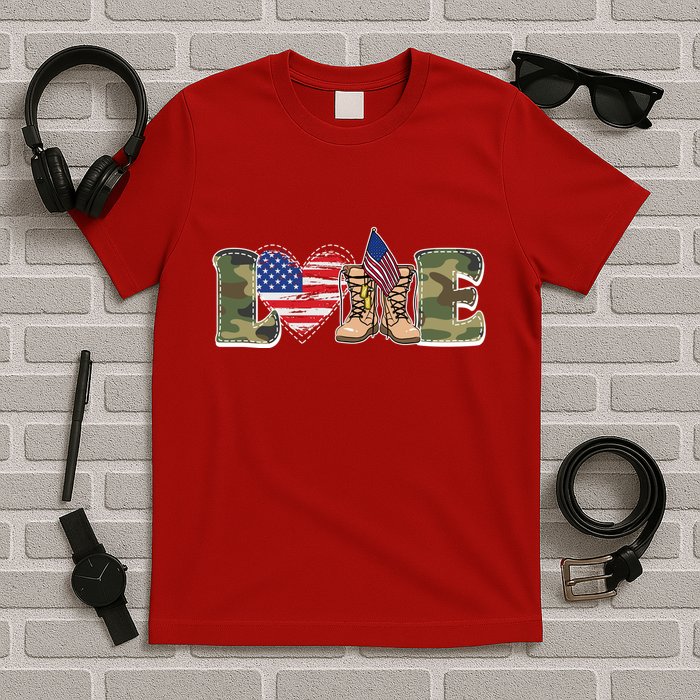 Love Military Support Your Troops And Arm Forces T-Shirt