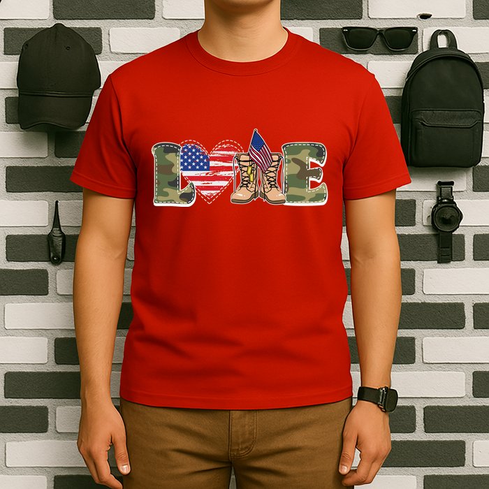 Love Military Support Your Troops And Arm Forces T-Shirt