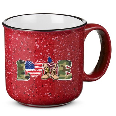 Love Military Support Your Troops And Arm Forces 15oz Campfire Ceramic Mug