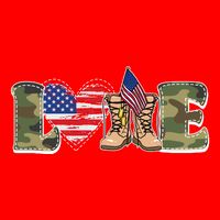 Love Military Support Your Troops And Arm Forces 16 in Basic Backpack