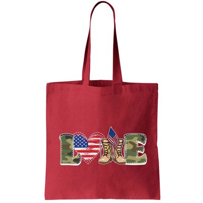 Love Military Support Your Troops And Arm Forces Bag
