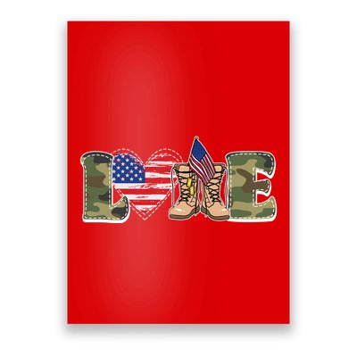 Love Military Support Your Troops And Arm Forces Poster