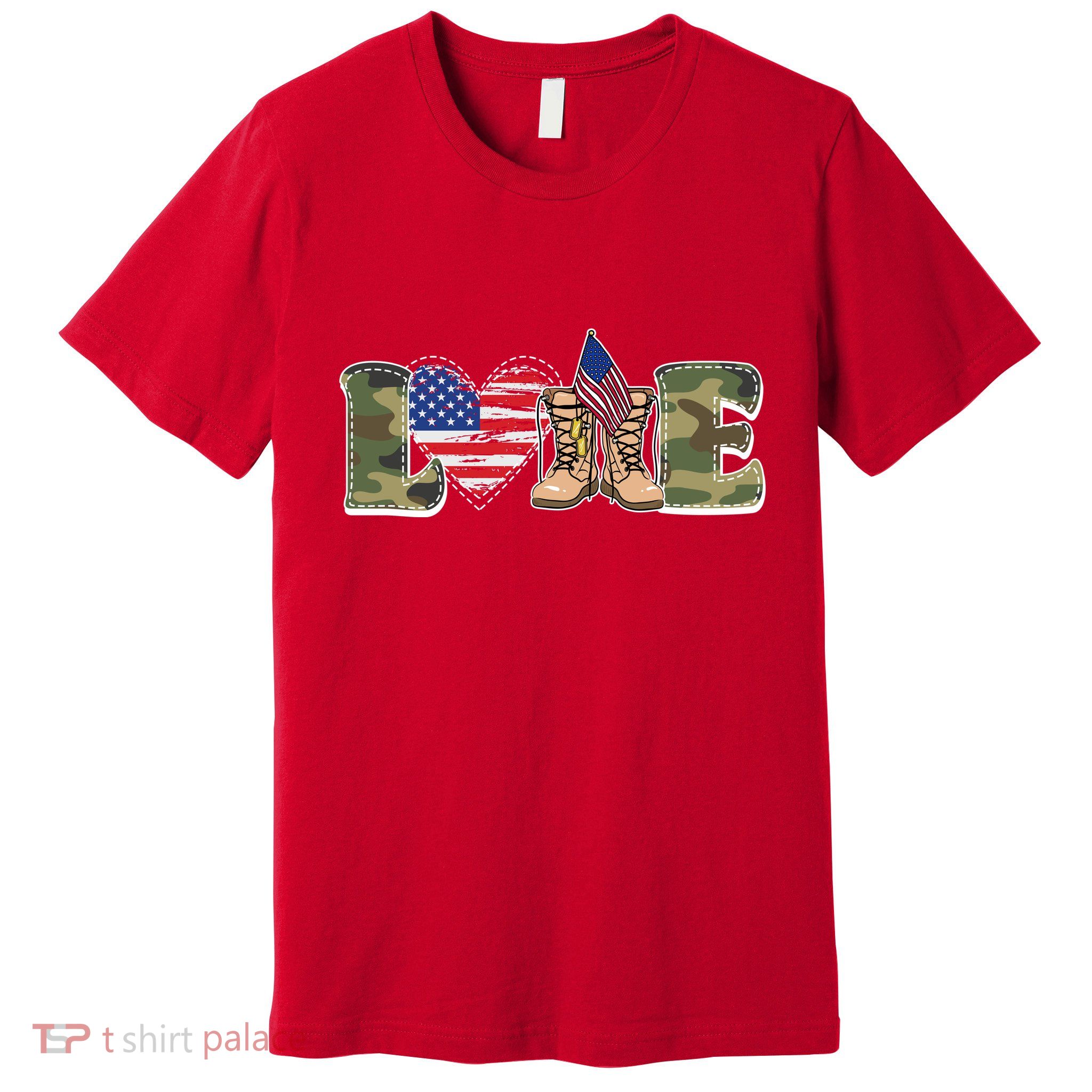 Love Military Support Your Troops And Arm Forces Premium T-Shirt