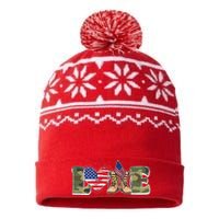 Love Military Support Your Troops And Arm Forces USA-Made Snowflake Beanie