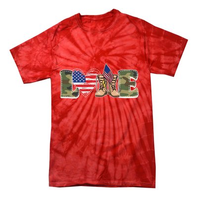 Love Military Support Your Troops And Arm Forces Tie-Dye T-Shirt