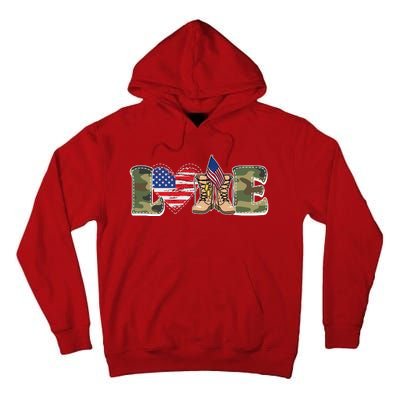 Love Military Support Your Troops And Arm Forces Tall Hoodie