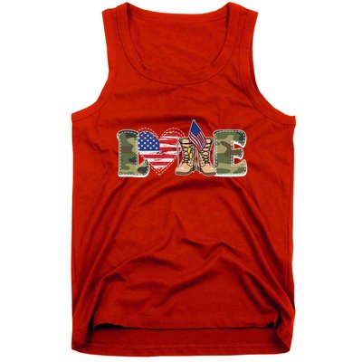 Love Military Support Your Troops And Arm Forces Tank Top