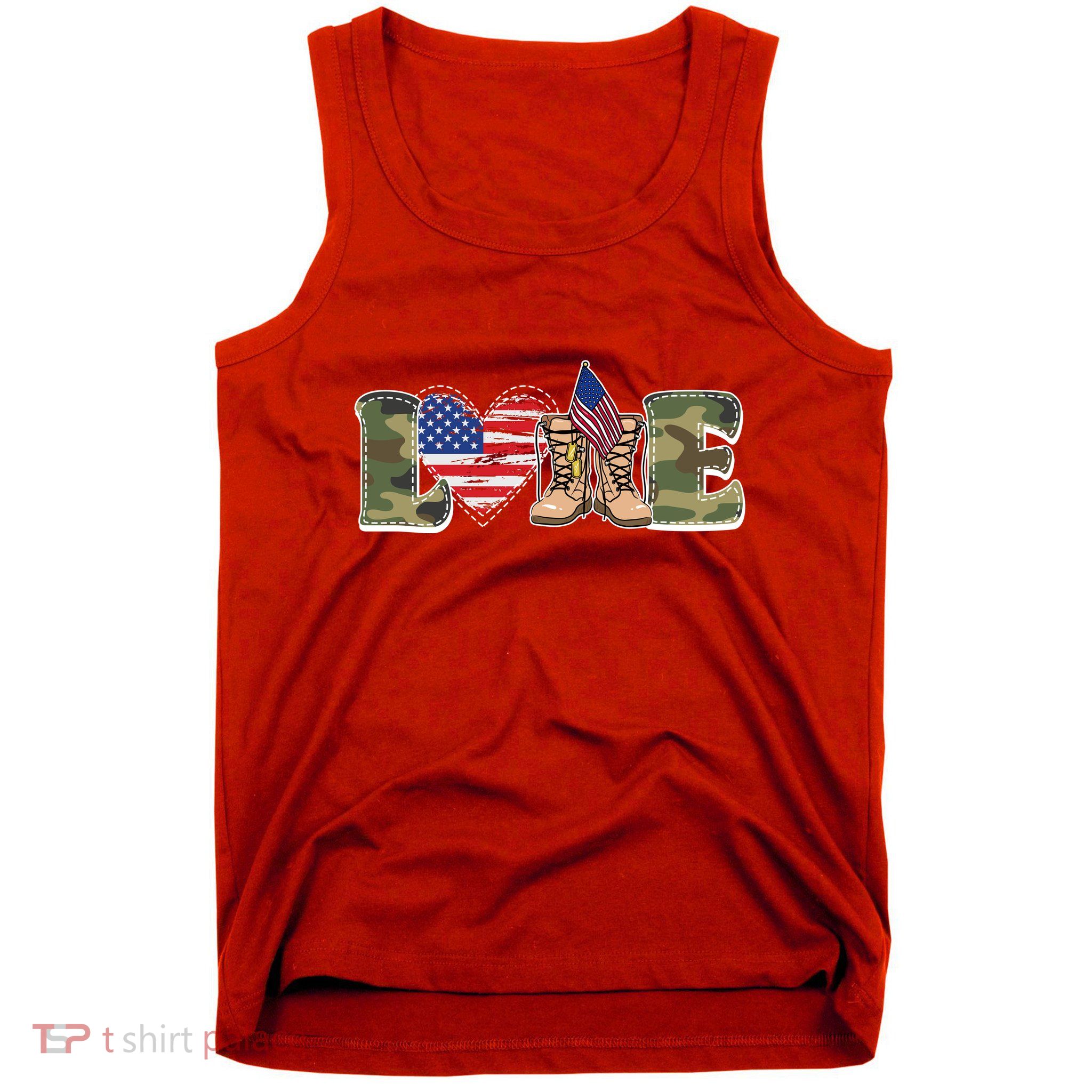 Love Military Support Your Troops And Arm Forces Tank Top