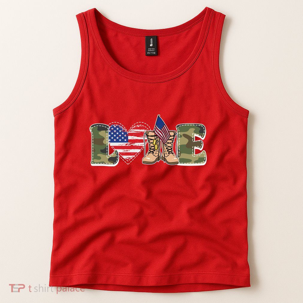 Love Military Support Your Troops And Arm Forces Tank Top
