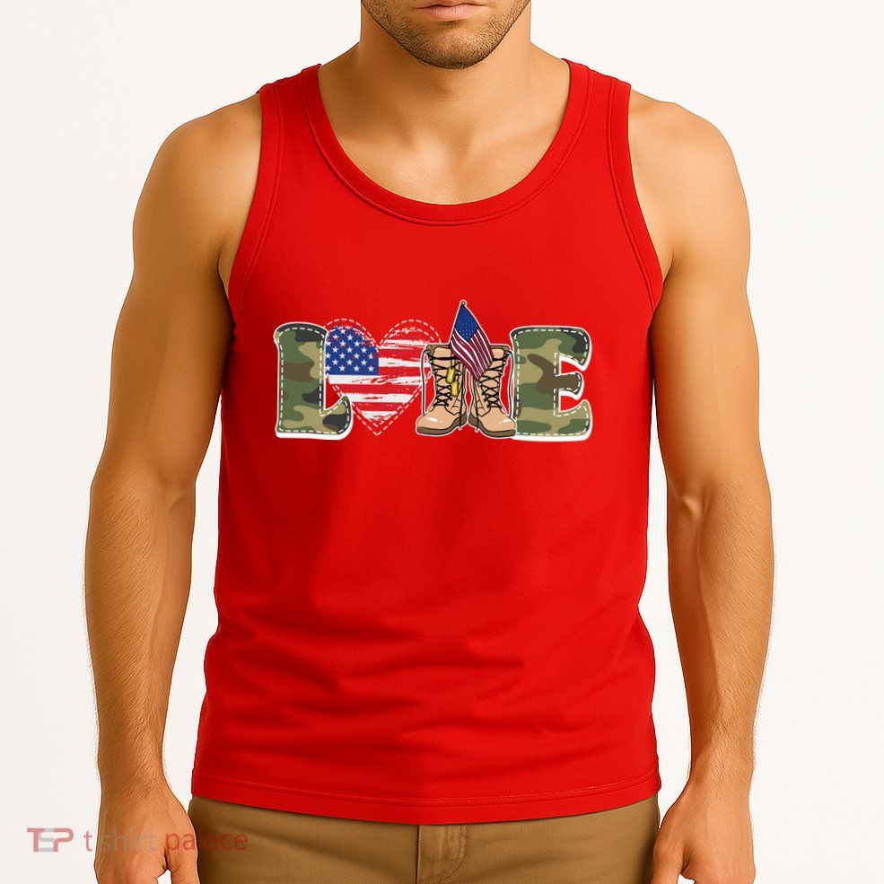 Love Military Support Your Troops And Arm Forces Tank Top