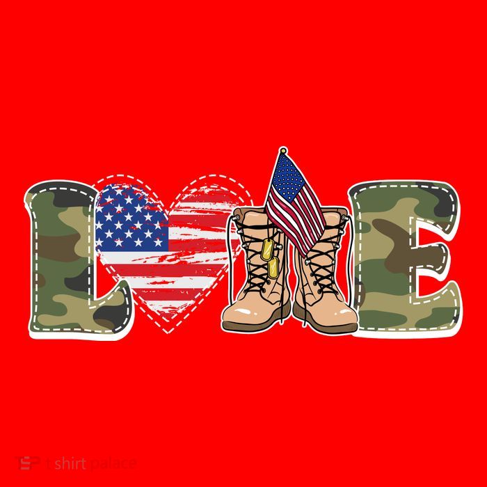 Love Military Support Your Troops And Arm Forces Tank Top