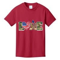Love Military Support Your Troops And Arm Forces Kids T-Shirt