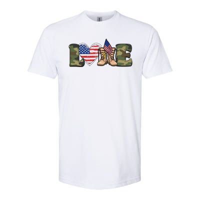 Love Military Support Your Troops And Arm Forces Softstyle® CVC T-Shirt