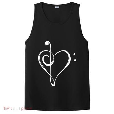 Love Music Treble And Bass Clef Heart PosiCharge Competitor Tank