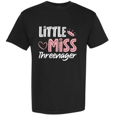 Little Miss Threenager Garment-Dyed Heavyweight T-Shirt