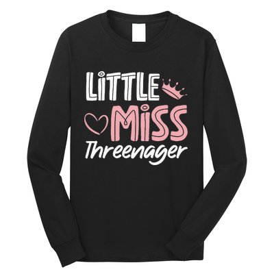 Little Miss Threenager Long Sleeve Shirt