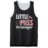 Little Miss Threenager Mesh Reversible Basketball Jersey Tank