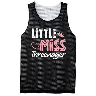 Little Miss Threenager Mesh Reversible Basketball Jersey Tank