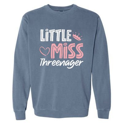 Little Miss Threenager Garment-Dyed Sweatshirt